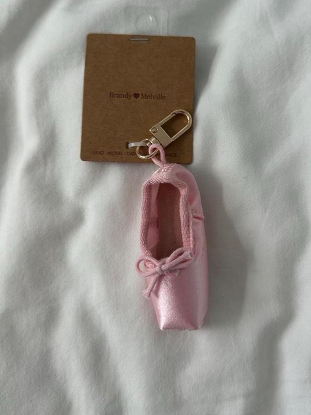 Brandy Melville Pink Ballet Shoe Keychain